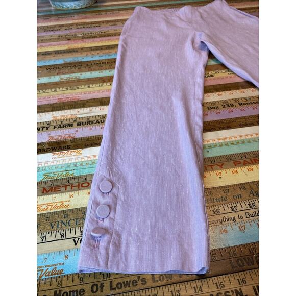 J.Jill XS Light Pink LINEN Blend Stretch Button Detail Slim Pants Boho Career - Picture 8 of 13